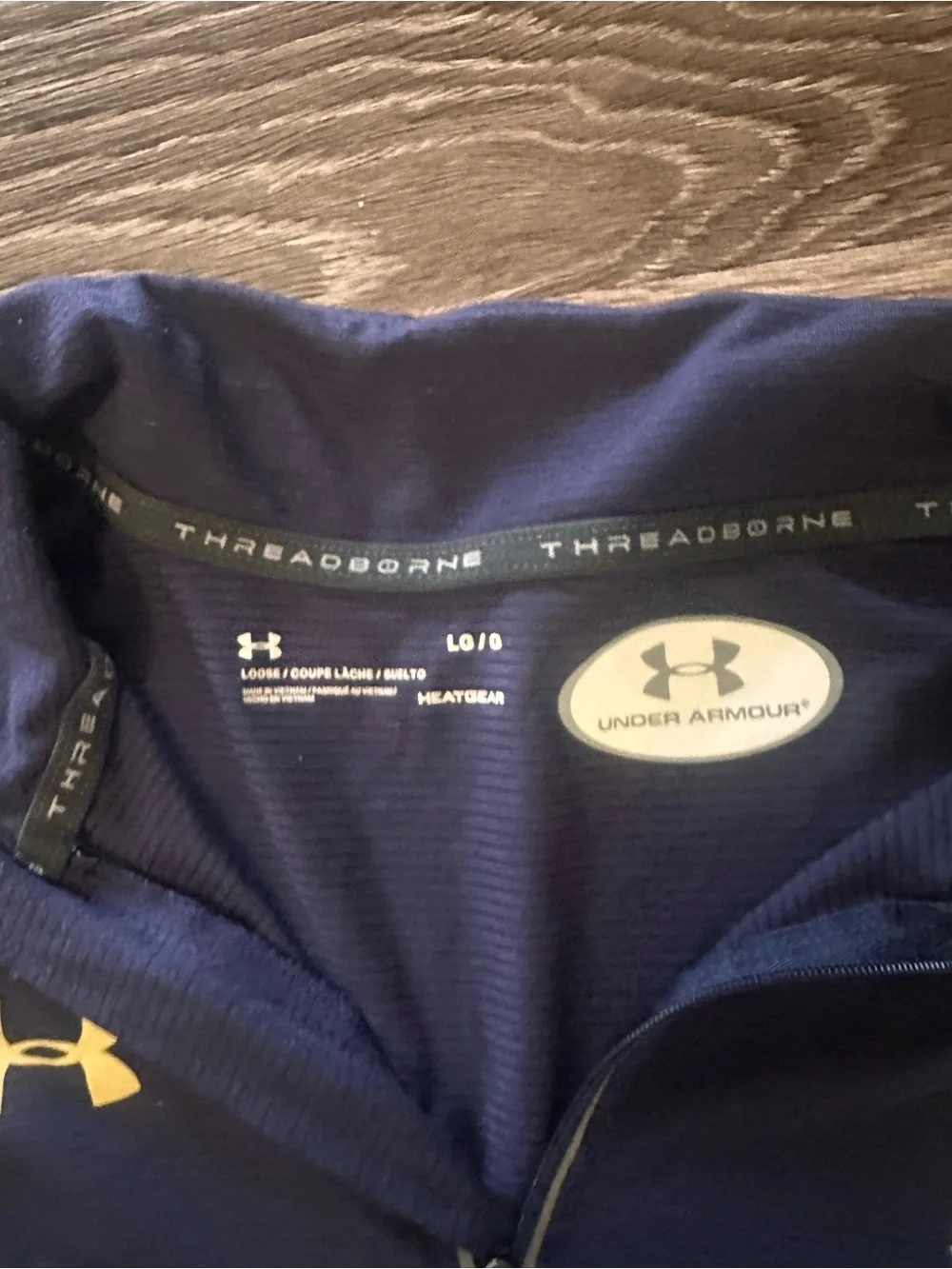 Under Armour Naval Academy Threadborne HeatGear Men's L Navy 1/4 Zip Pullover
